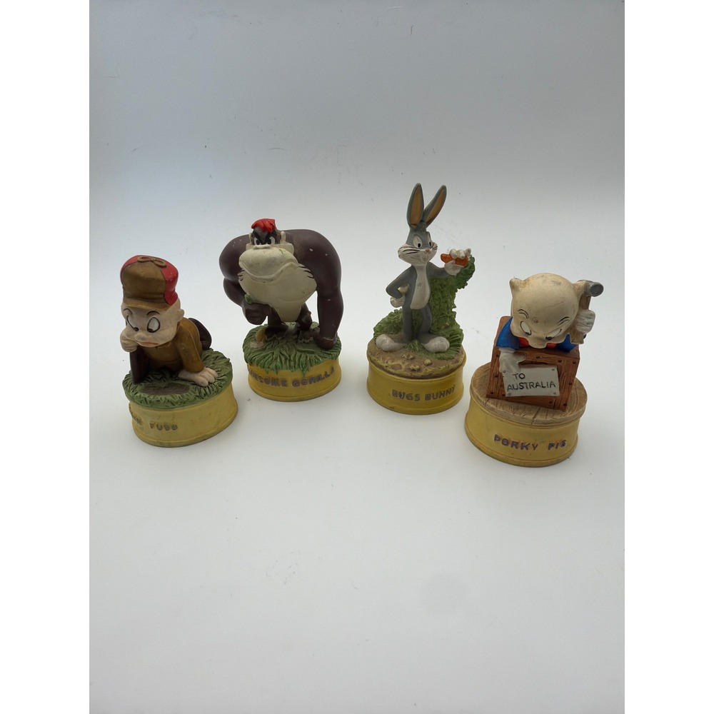 Vintage Looney Tunes Figurine Set Bugs Bunny Porky Pig Elmer Fudd Taz 4pc